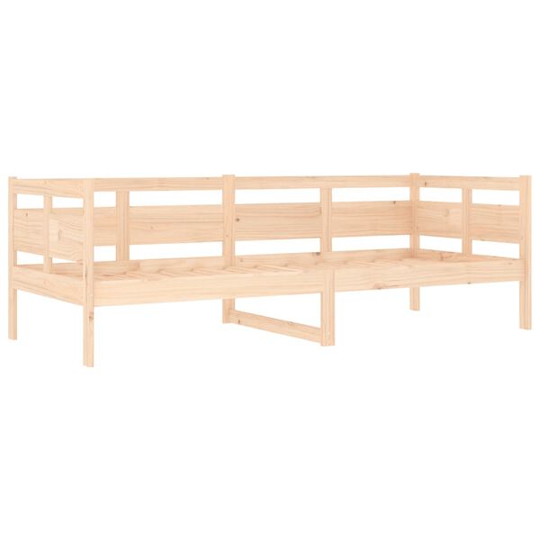 vidaXL Day Bed Natural Wood Solid Pine Wood, Plywood Twin