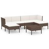 vidaXL Garden Lounge Set Brown, Cream White