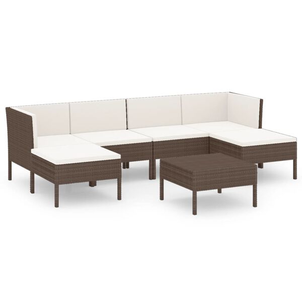 vidaXL Garden Lounge Set Brown, Cream White