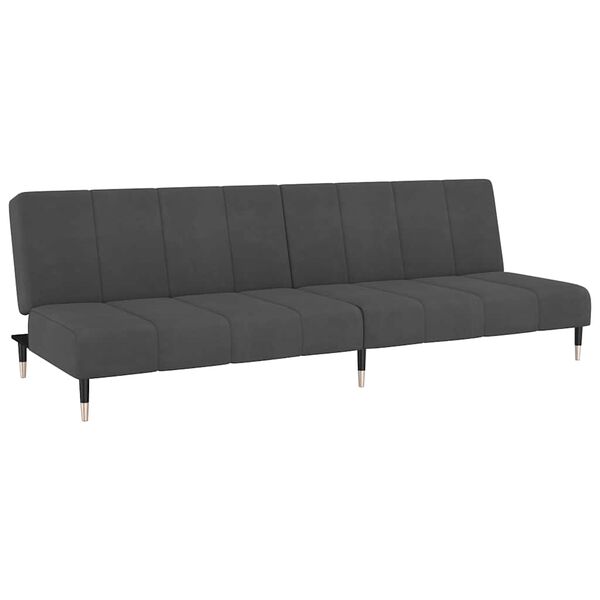 vidaXL Sofa Bed Dark Grey Velvet (100% polyester), wood, metal 2-seater