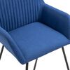vidaXL Dining Chair Set of 2 Blue Polyester and powder-coated steel