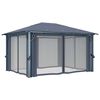 vidaXL Gazebo with Curtain 157.5 x 118.1" Anthracite Aluminium