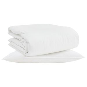 vidaXL 2-in-1 Duvet with Pillow 2 pcs White Down Feather