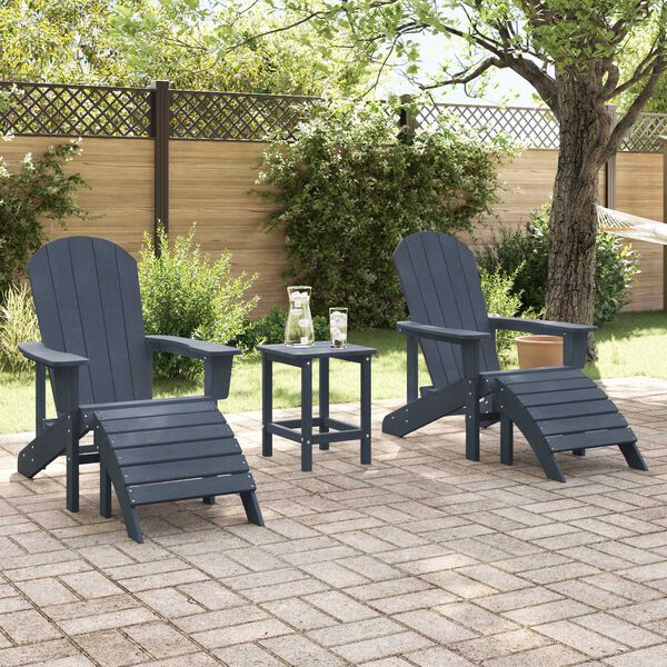 vidaXL Garden Lounge Furniture 3 pcs Navy 38 x 38 x 46cm Plastic