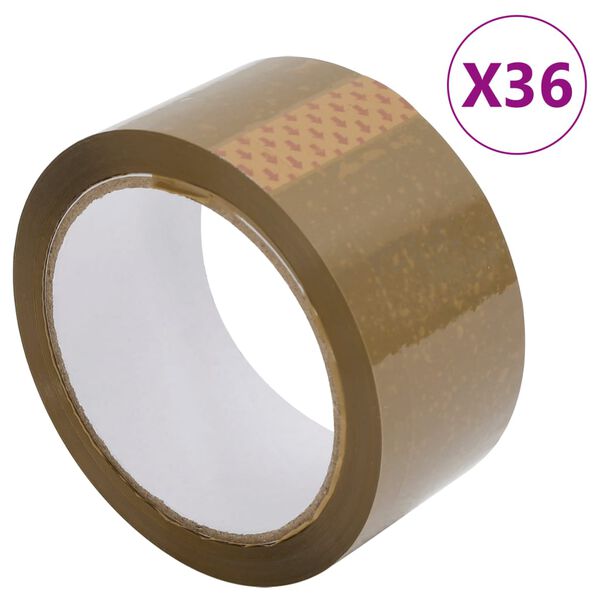 vidaXL Packaging Tape 36 pcs Brown 1.89 " x 216.5 '