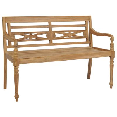 vidaXL Batavia Bench with Taupe Cushion 44.1" Solid Teak Wood