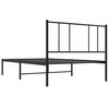 vidaXL Bed Frame Black Powder-Coated Steel Single Bed Frame