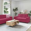 vidaXL Sofa 2 pcs Wine Red Fabric