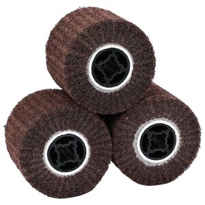 vidaXL Sanding Rollers 3 pcs Brown 12 x 12 x 10 cm Synthetic fibre