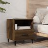 vidaXL Bedside Cabinet Set of 2 Brown Oak Engineered wood, Metal