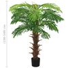 vidaXL Artificial Cycas Palm Green Plastic, Wood 51.2-55.1 in