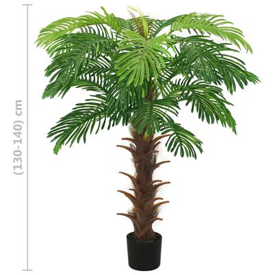 vidaXL Artificial Cycas Palm with Pot 55.1" Green