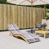 vidaXL Sun Lounger Cushion Gray check pattern Oxford fabric (100% polyester)