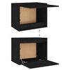 vidaXL TV Cabinet Set of 4 Black Solid Pine Wood TV Cabinet