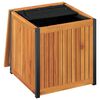 vidaXL Cushion Box Brown Solid Acacia wood, powder-coated steel