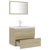 vidaXL Bathroom Furniture Set Sonoma oak, White Engineered wood, Ceramic