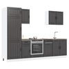 vidaXL Kitchen Cabinet Set Black Engineered wood Large Adjustable Feet