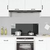 vidaXL Kitchen Backsplash Black 39.4"x15.7" Tempered Glass