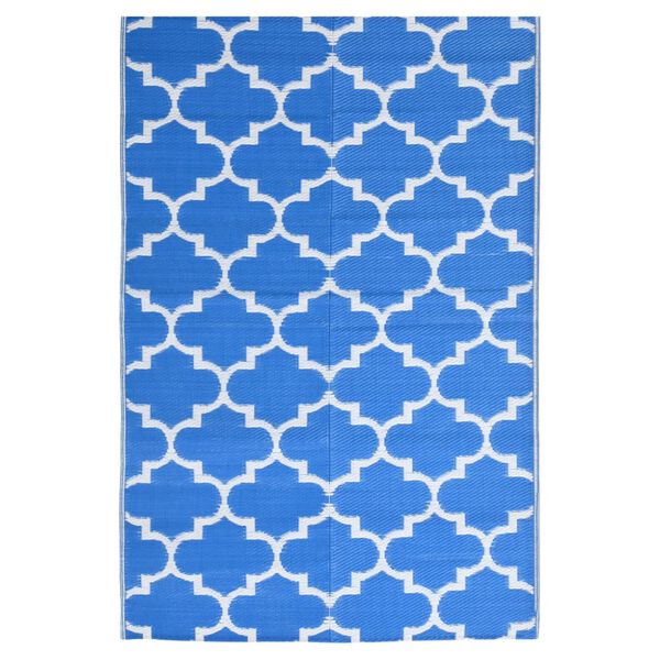 vidaXL Outdoor Rug Blue Polypropylene 74.8 in x 114.2 in Durable