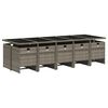 vidaXL Patio Dining Set Set of 10 Grey PE Rattan Large Foldable