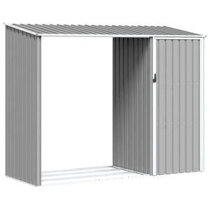 vidaXL Garden Shed Grey Galvanized Steel Large Expandable Garden Shed