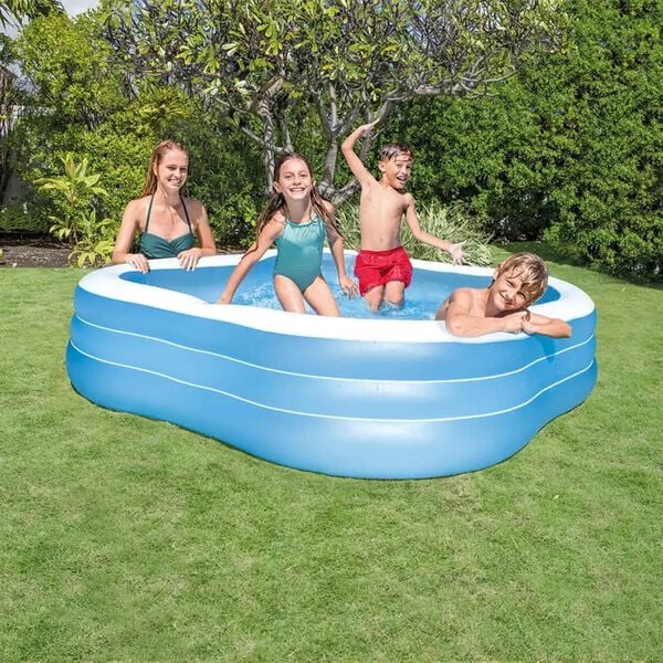 INTEX Inflatable Pool Blue and White Vinyl Large Inflatable Pool