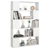 vidaXL Book Cabinet Room Divider High gloss white Engineered wood
