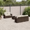 vidaXL Garden Sofa Set Set of 6 Brown PE Rattan Large Modular