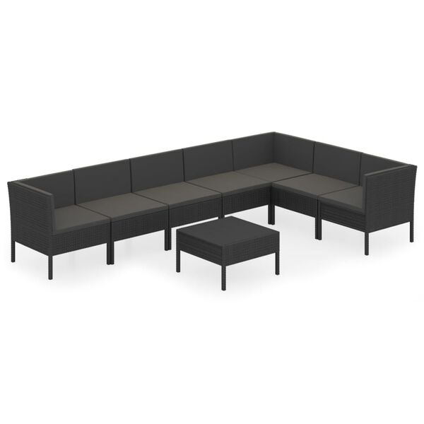 vidaXL Garden Lounge Set Black