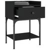 vidaXL Bedside Table Set of 2 Black Engineered wood, Iron Bedside Table