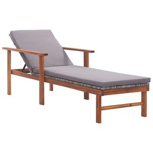 vidaXL Sunlounger Grey, Dark Grey