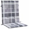 vidaXL Patio Lowback Chair Cushions 6 pcs Grey Check Pattern 39.4x19.7x1.2" Oxford Fabric