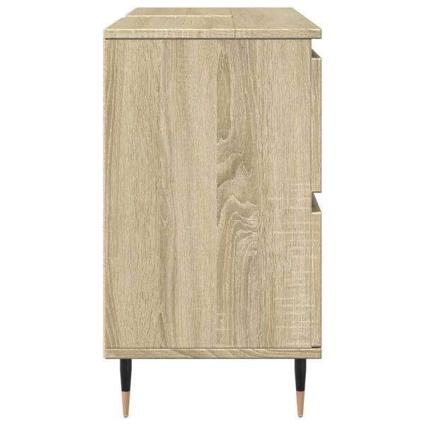 vidaXL Bathroom Cabinet Sonoma oak Engineered wood, iron Medium