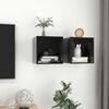 vidaXL Wall Cabinet Set of 2 High gloss black Engineered wood