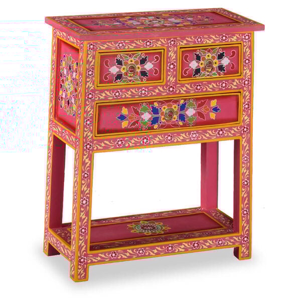 vidaXL Sideboard Multicolor with pink base Solid mango wood Standard