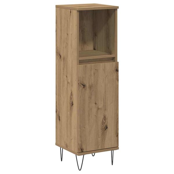 vidaXL Bathroom Cabinet Artisan oak Engineered wood, iron Tall