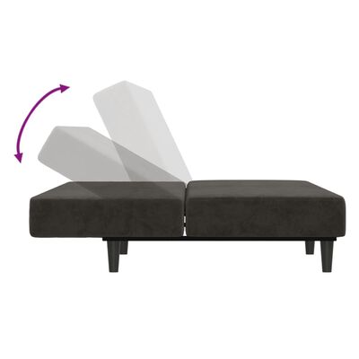 vidaXL 2-Seater Sofa Bed Dark Gray Velvet