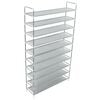 vidaXL Shoe Rack Silver Metal, Plastic, Non-Woven Fabric Large