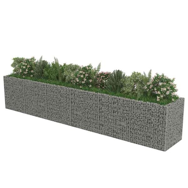 vidaXL Gabion Raised Bed Silver Galvanized steel 21.3x35.4x39.4 in