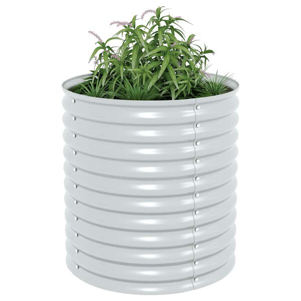 vidaXL Garden Raised Bed Silver Galvanized steel Medium Durable