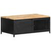 vidaXL Coffee Table Black, Natural Wood Solid Mango Wood, Powder-Coated Iron
