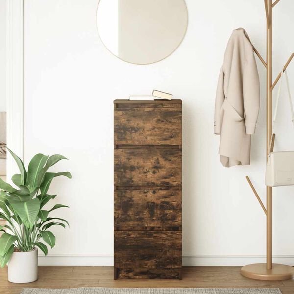 vidaXL Sideboard Smoked oak Engineered wood 39.0 in high Sideboard