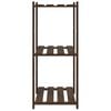 vidaXL 3-Tier Storage Rack Brown 23.6x15.0x35.4" Solid Wood Pine