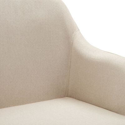 vidaXL Swivel Dining Chairs 4 pcs Cream Fabric