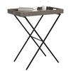 vidaXL Folding Tray Table Grey Flat PE rattan, powder-coated steel, PC board