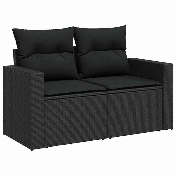 vidaXL Garden Sofa Set Black