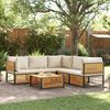 vidaXL Garden Sofa Set Cream white
