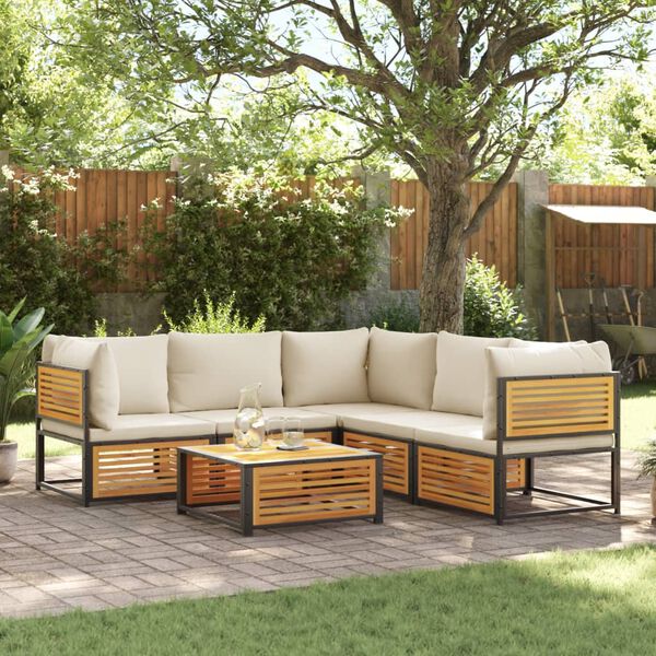 vidaXL Garden Sofa Set Cream white