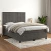 vidaXL Box Spring Bed with Mattress Dark Gray 53.9"x74.8" Full Velvet