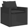 vidaXL Garden Sofa Set Black PE rattan, powder-coated steel Medium